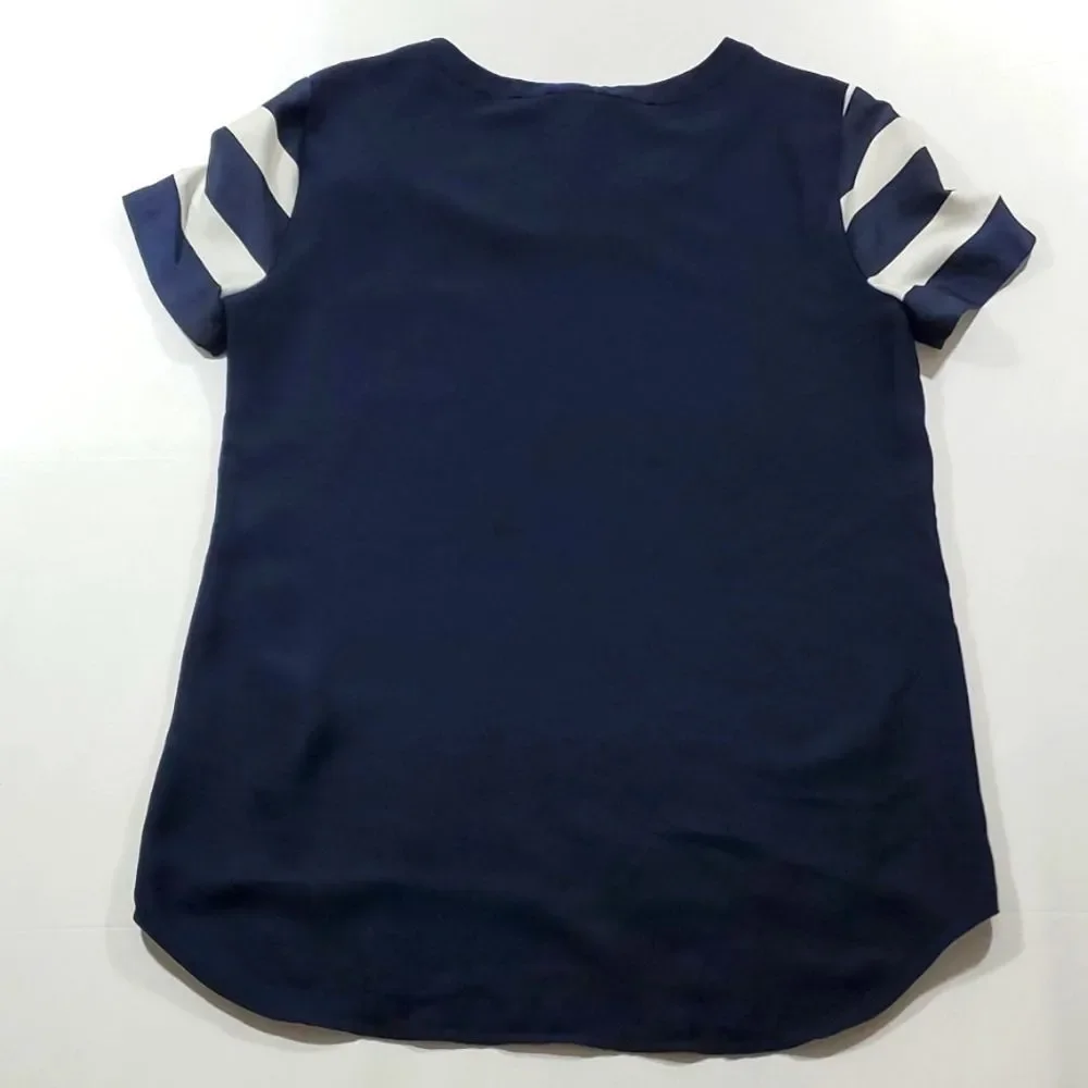 Navy/White Striped J.Crew Top. ‎  Size XS.  #145